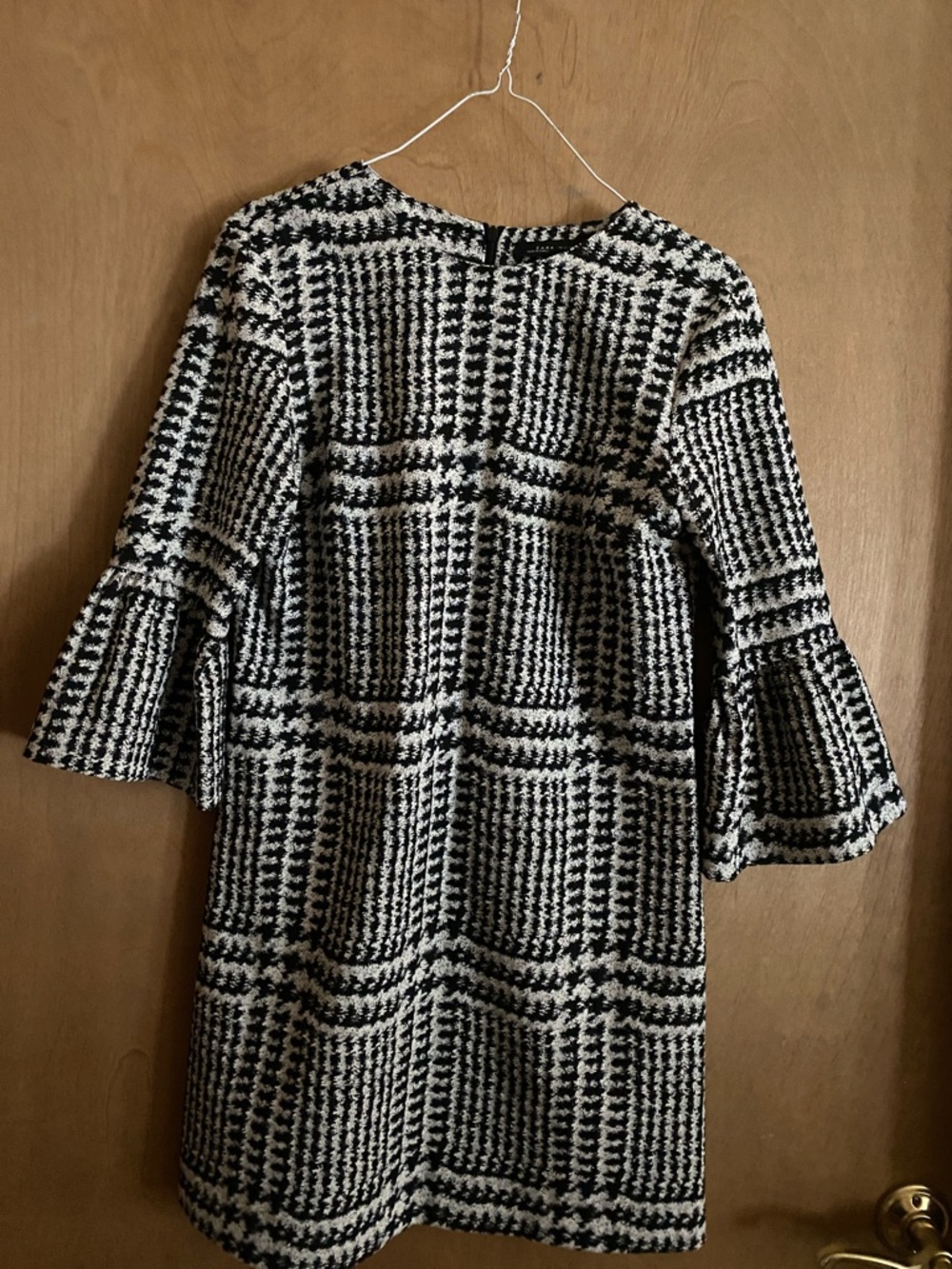 Zara woman Black and White Houndstooth Dress